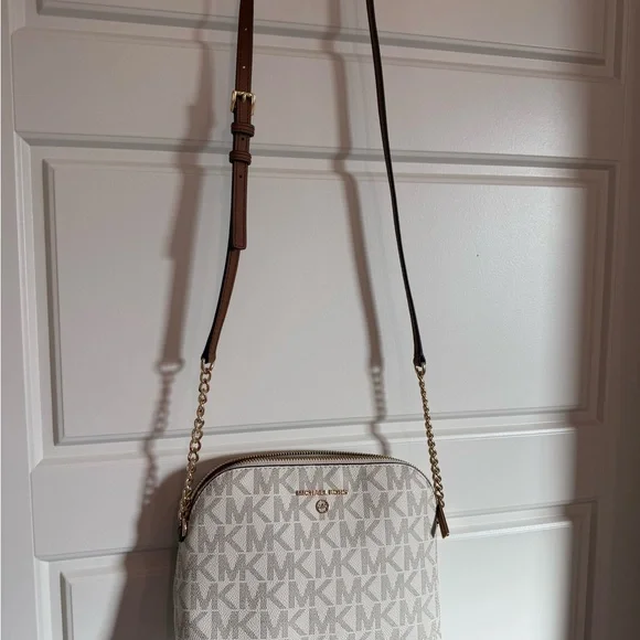 Michael Kors Cream and Brown Logo Purse and Wallet Set - Picture 2 of 6